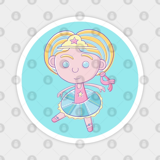 Ballerina Cartoon Magnet by vaughanduck